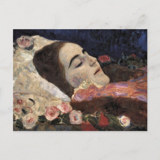 Postal Klimt Ria Munk En Su Lecho De Muerte (Anverso)