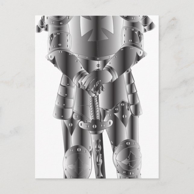 Postal Knight metalizado (Anverso)