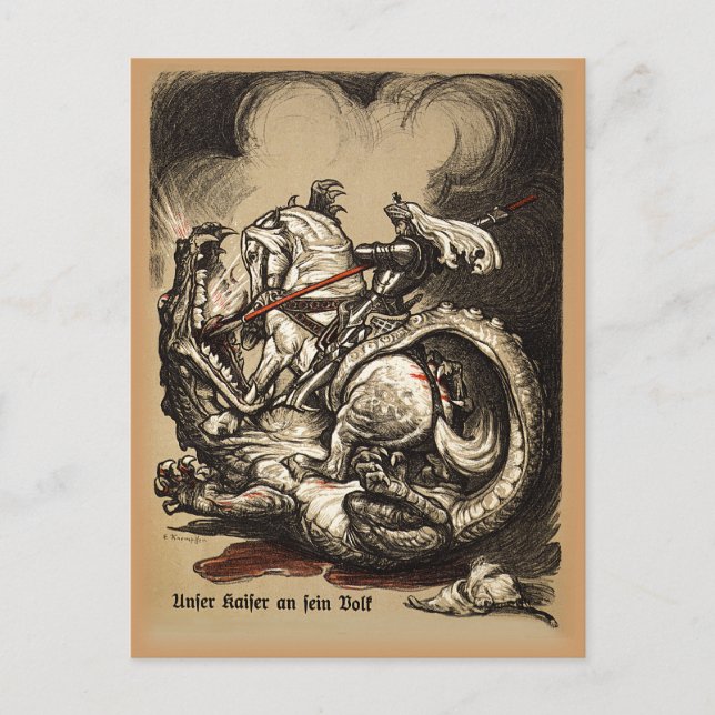 Postal Knight vs. Dragon (Anverso)