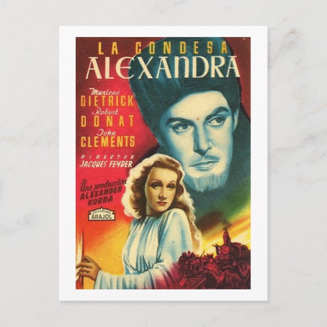 Postal Knight Without Armor, película de cine de la época (Anverso)