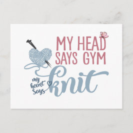 Postal Knit divertido o Dilema de Gimnasio para aficionad