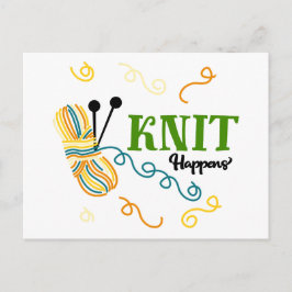 Postal Knit Happens Multicolor Yarn Knitters Funny