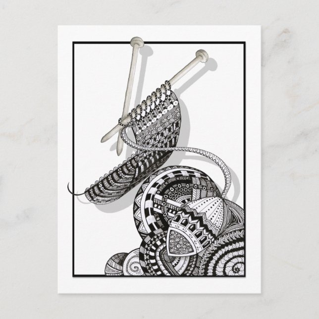 Postal Knit One Doodle Art (Anverso)