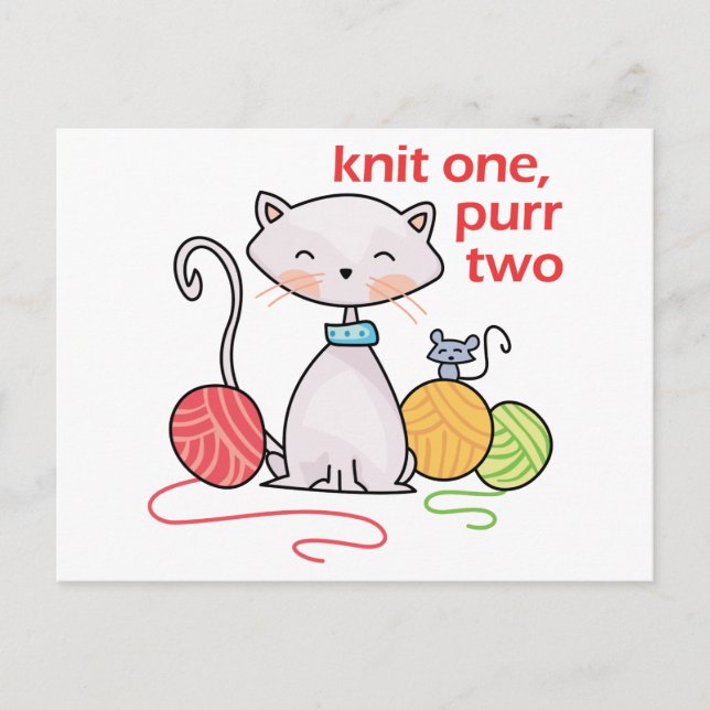 Postal Knit One Purr Two (Anverso)