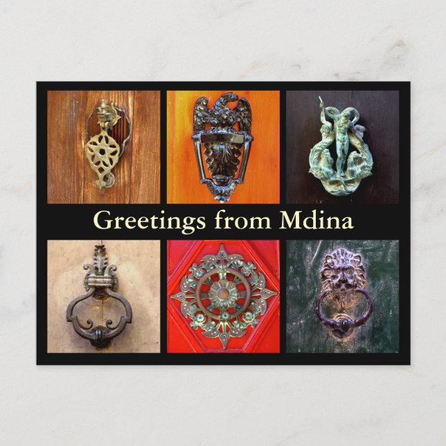 Postal Knockers de puertas en Mdina (Anverso)