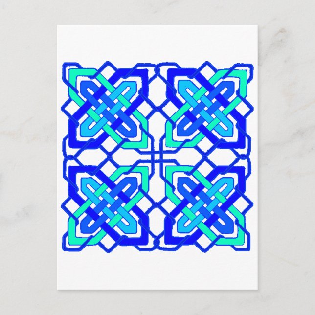 Postal Knot 3 azul celta (Anverso)