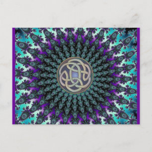 Postal Knot celta grunge de Mandala fractal radiante