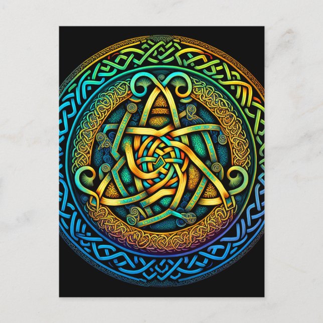 Postal Knot Celtic Colorful Knotwork (Anverso)