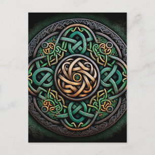 Postal Knot Celtic Green Gold Knotwork