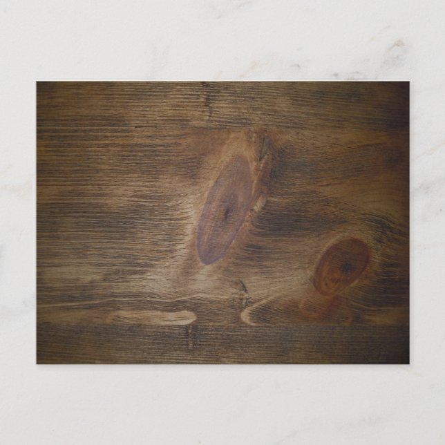 Postal Knotty Notes Brown Rustic Wood Stationery (Anverso)