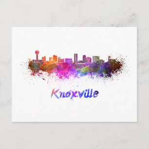 Postal Knoxville skyline in watercolor