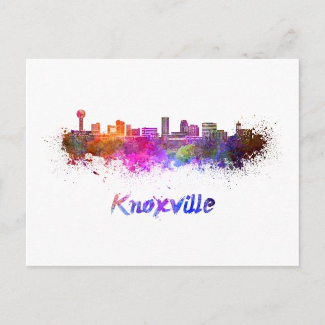 Postal Knoxville skyline in watercolor (Anverso)