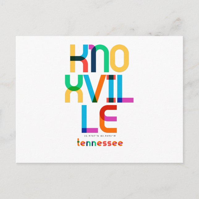 Postal Knoxville Tennessee Mid Century, Pop Art (Anverso)