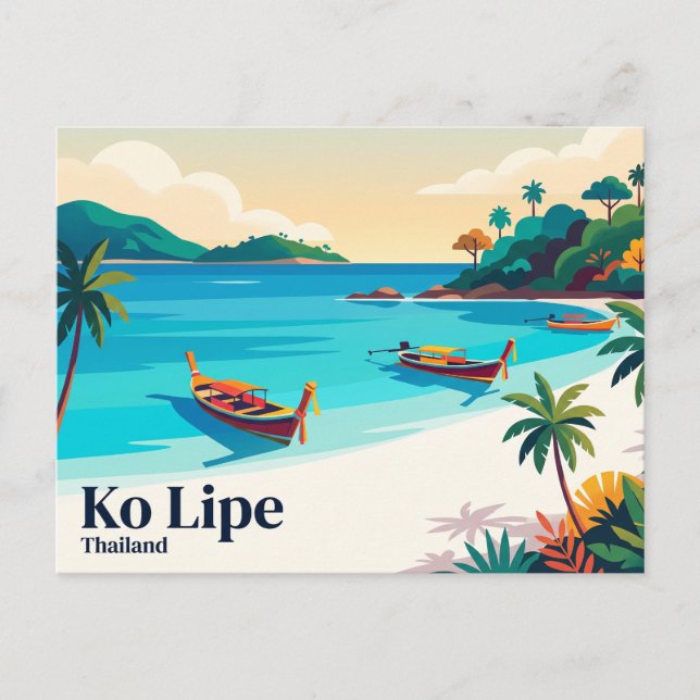 Postal Ko Lipe, Satun, Provincia de Satun, Tailandia (Anverso)