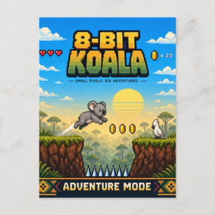 Postal Koala, Arte de Pixel Retro de 8 Bits