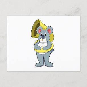 Postal Koala bear at Music with Saxophone.PNG