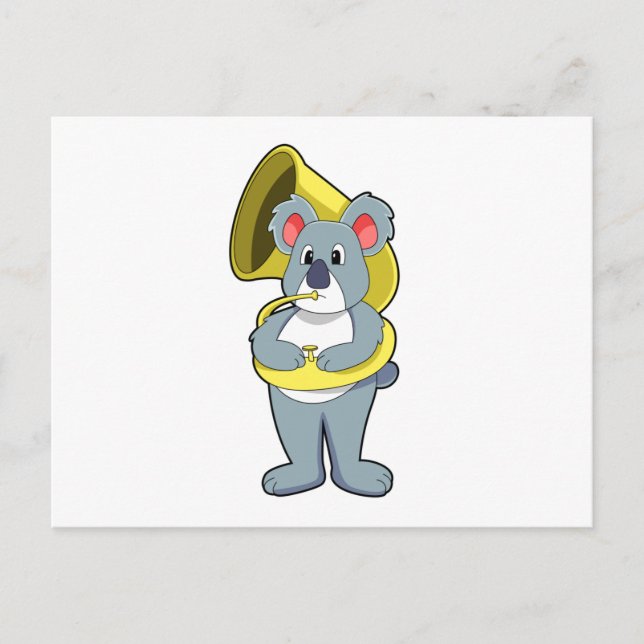 Postal Koala bear at Music with Saxophone.PNG (Anverso)