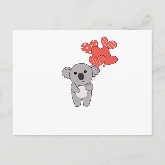 Postal Koala Para Animales Dulces El día de San Valentín  (Anverso)