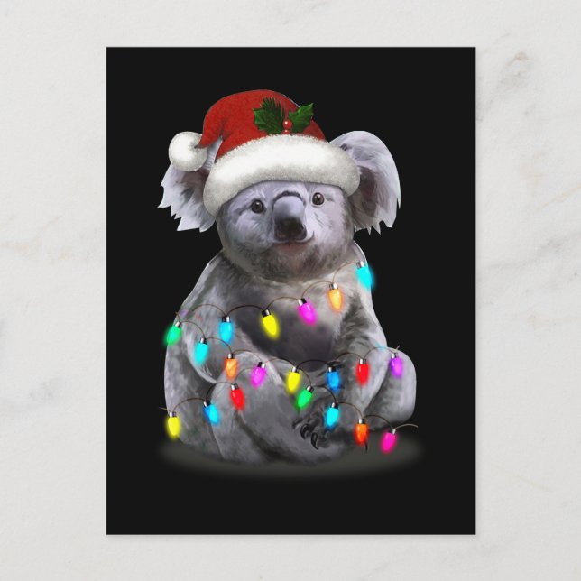 Postal Koala Sentado Con Navidades Enfoca La Temporada De (Anverso)