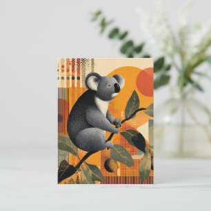 Postal Koala sentado en un árbol