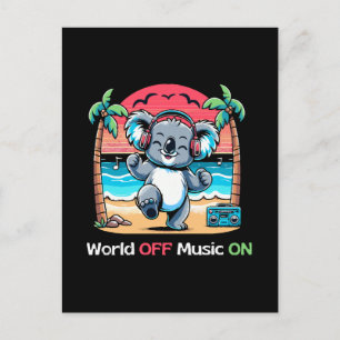 Postal Koala Vibrando en la Playa