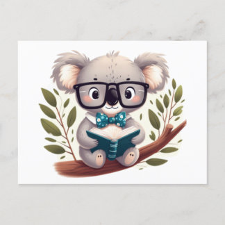 Postal Koala with glasses