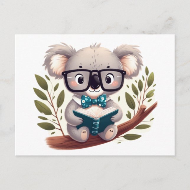 Postal Koala with glasses (Anverso)