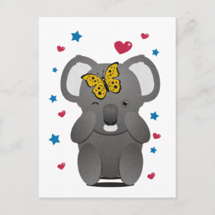 Postal Koala Y Mariposa