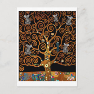 Postal Koalas en el árbol de la vida, parodia de Klimt,