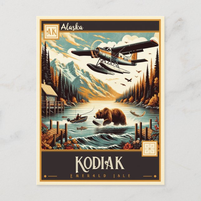 Postal Kodiak, Alaska | Vintage (Anverso)