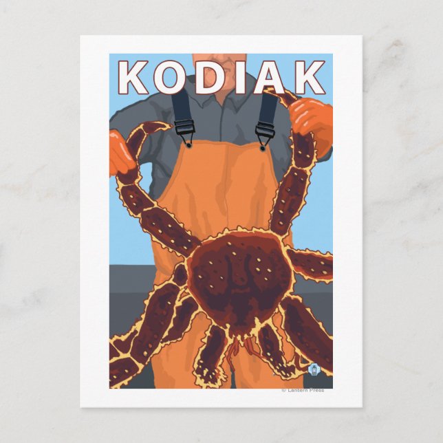Postal Kodiak, el cangrejo rey de Alaska (Anverso)
