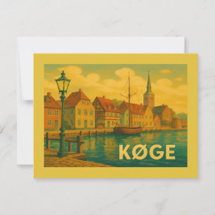 Postal Køge Dinamarca Casco Antiguo