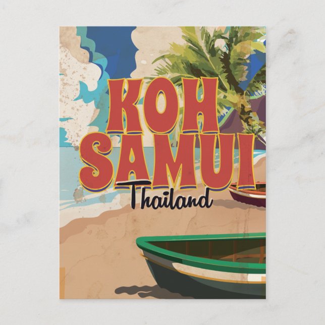 Postal Koh Samui, Poster de Viajes por Viaje de Tailandia (Anverso)