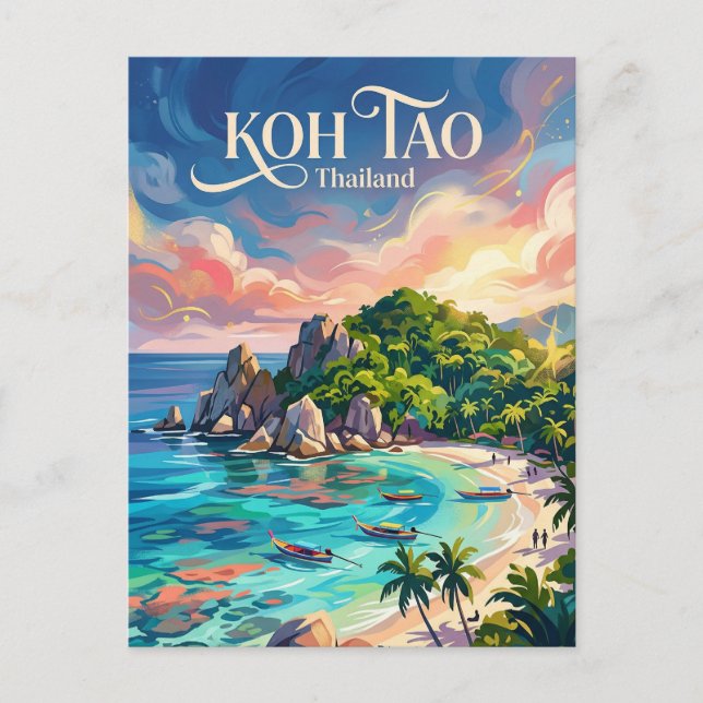 Postal Koh Tao Tailandia (Anverso)