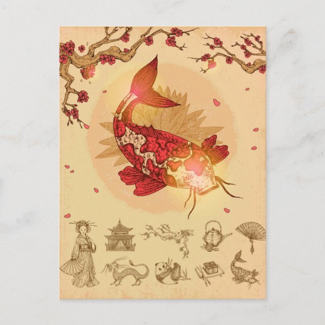 Postal Koi Fish (Anverso)