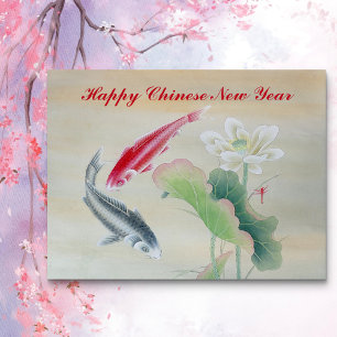 Postal Koi Fish con Lotus