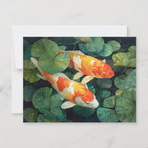Postal Koi Fish Pond Lily Pads