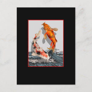 Postal Koi Japón Wave Water Carp Fish