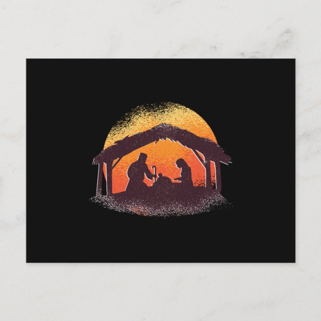 Postal Kokeshis Nativity Scene - Feliz Navidad (Anverso)