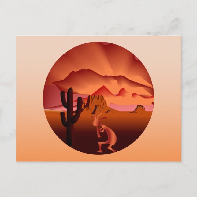 Postal Kokopelli del suroeste (Anverso)