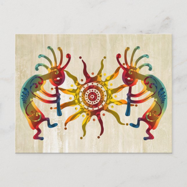 Postal KOKOPELLI DUO SUN + tus ideas (Anverso)