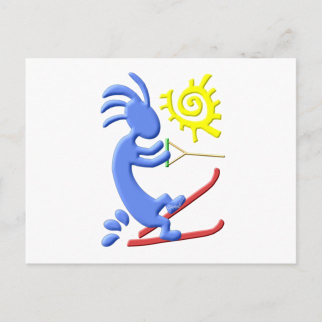 Postal Kokopelli Native American Waterskier (Anverso)
