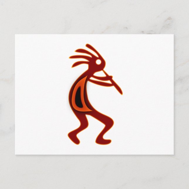 Postal Kokopelli, nativo americano (Anverso)