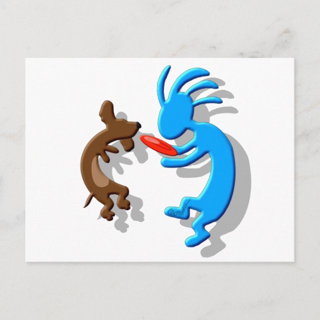Postal Kokopelli Wiener Dog (Anverso)
