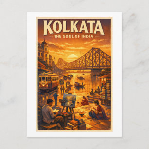 Postal Kolkata, India, en un clásico viaje retro