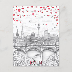 Postal Köln Alemania Romantic Travel