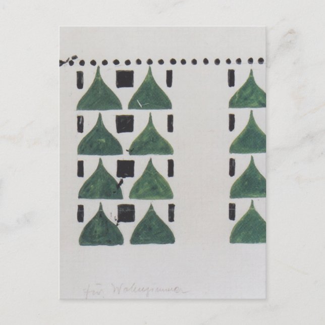 Postal Koloman Moser - Borrador para la decoración de par (Anverso)