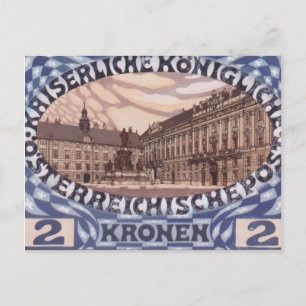 Postal Koloman Moser - Diseño del sello del aniversario a