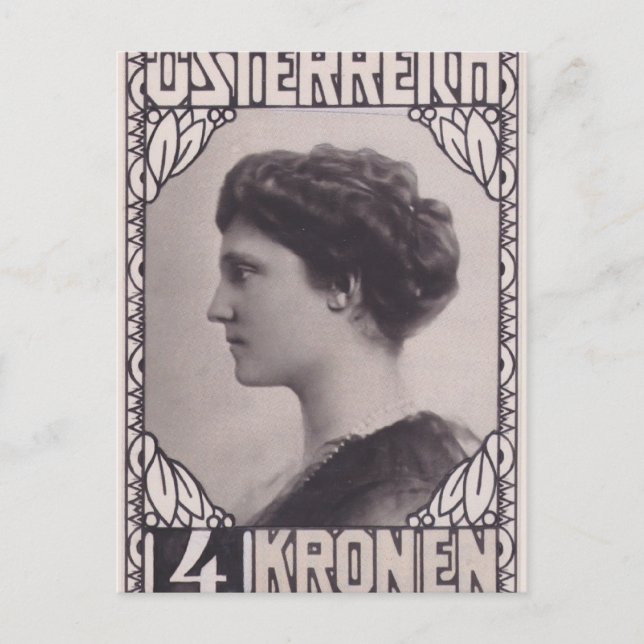 Postal Koloman Moser - Emperatriz de diseño de sello Zita (Anverso)