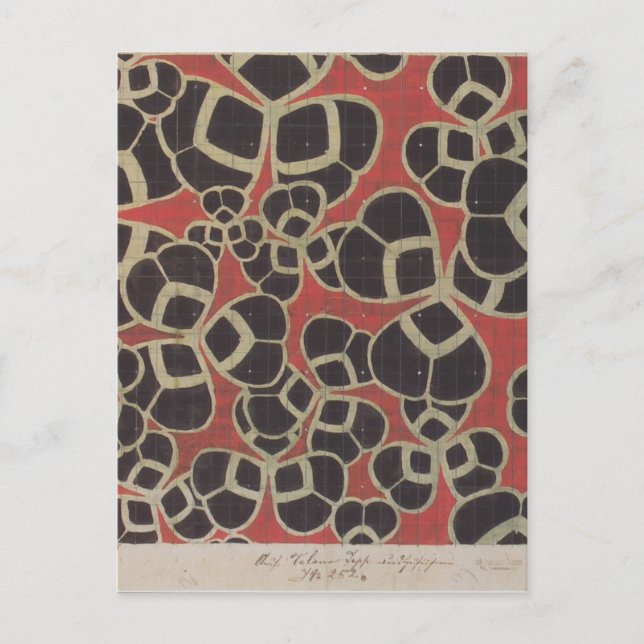 Postal Koloman Moser - Texiles interiores de Backhausen (Anverso)